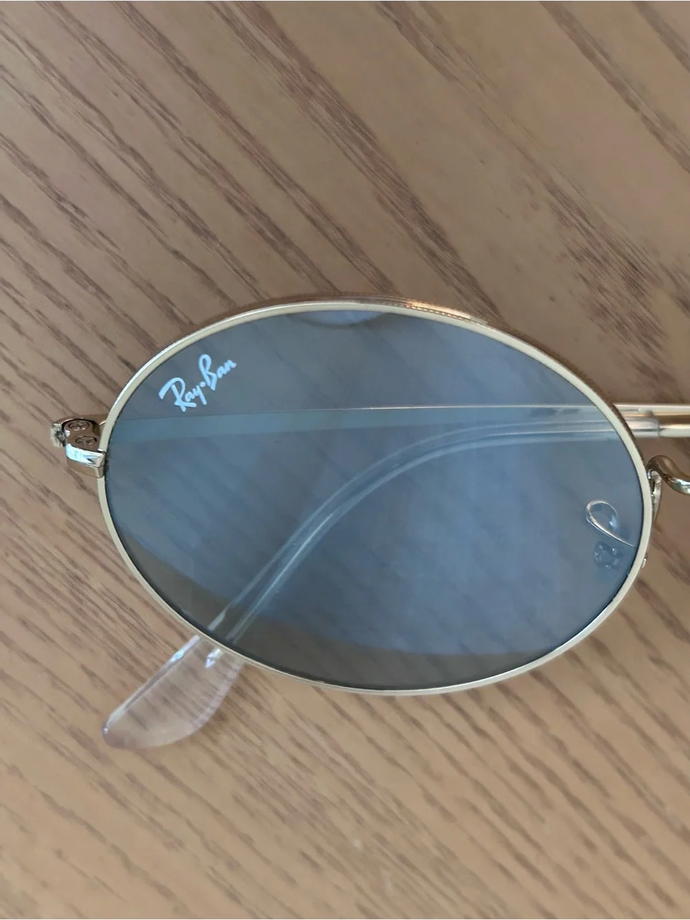 Ray-Ban 1970 Oval Metal Sunglasses Gold Frame with Blue Gradient Lenses